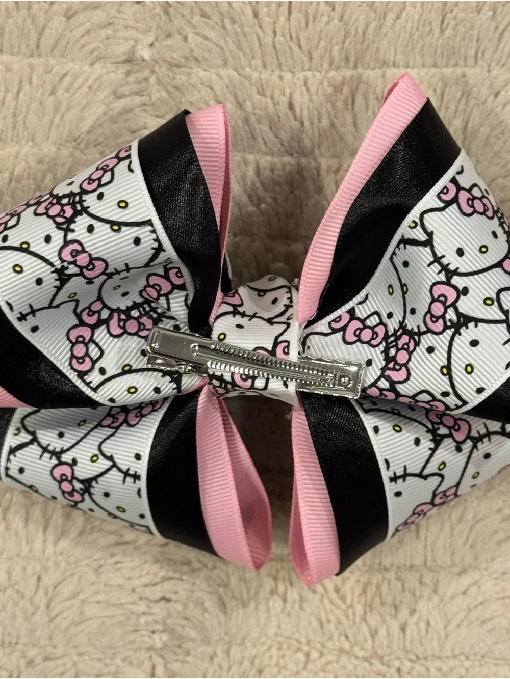 Hello Kitty Pink & Black Hair Bow for Kids